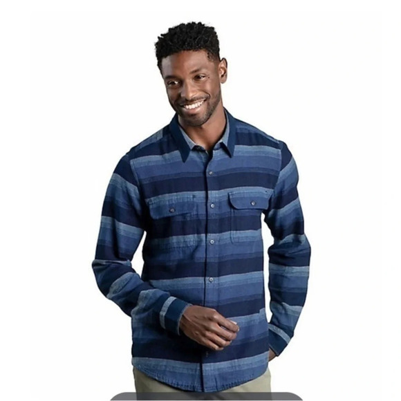 Toad & Co Men’s Indigo Flannel L/S Shirt NWT - Picture 1 of 11